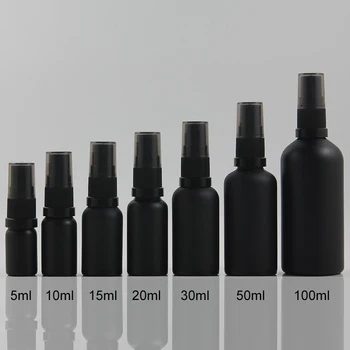 30pcs 15ml preto fosco Vidro de viagem reutilizável frasco de perfume com plástico preto pulverizador, 15ml de vidro de perfume vazio do recipiente