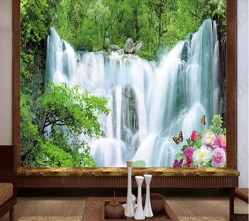 Papel de parede Bela vista da Cachoeira paisagem natural papel de parede mural,sala de tv de parede quarto papéis de parede decoração da casa