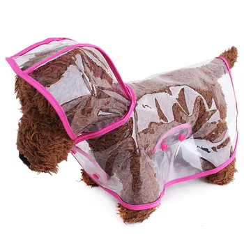 Pet shop Cão Capa de chuva Impermeável Novo Plástico Transparente Moda Poncho Cor Personalizada Borda Fantasias para Cães de Grande porte
