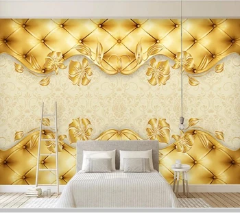 Papel de parede 3D moderno de ouro Europeu padrão macia pacote de papel de parede,sala, quarto papéis de parede decoração mural