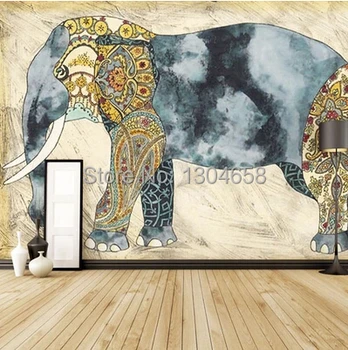 Personalizado grandes murais personalidade elefante papel de parede quarto sala de estar pano de fundo papel de parede