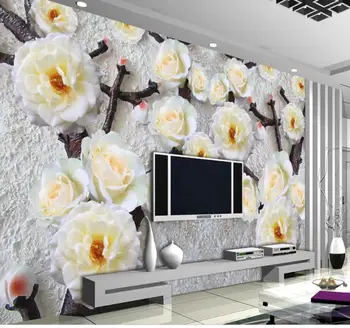 Personalizado em Qualquer Tamanho de papel de Parede Mural Moderno flor papel de Parede 3d Mural Para a Sala de tv na parede do fundo fundo de pintura