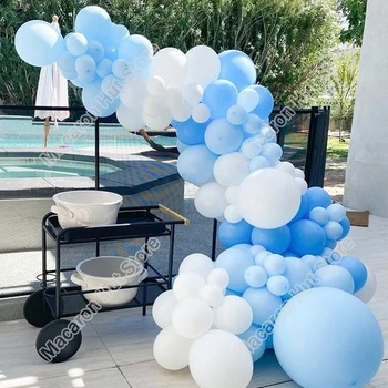 95pcs Macaron Azul Casamento, Aniversário, Festa de Arco de Suprimentos de Fundo DIY do Chuveiro de Bebê bem-vindo a Decoração do Evento Balão Garland Kits