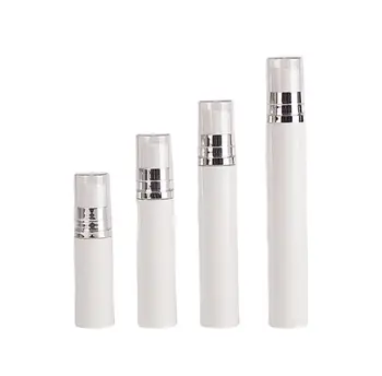 15ML branco airless garrafa de prata bomba de loção emulsão amostra de soro do olho essência hialurônico toner pulverizador de névoa de cuidados com a pele embalagem