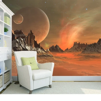 Personalizado paisagem natural, papel de parede, estrela, planeta, 3D foto mural para a sala de estar e quarto de fundo de parede papel de parede do PVC