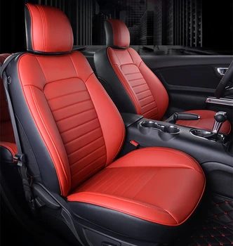 Ajuste personalizado para o Mustang Assento de Carro Abrange todo o Conjunto Perfurados Médio de Couro Genuíno para Ford Ranger 2011-2015 Chevrolet Camaro