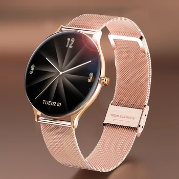 2021 Novas Mulheres Inteligentes Ver Mulher Moda Relógio de frequência Cardíaca de Suspensão de Monitoramento Para Android IOS Impermeável Senhoras Smartwatch+Caixa