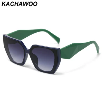 Kachawoo praça óculos de sol para mulheres azul verde moldura espessa polígono de moda de óculos de sol dos homens unisex exterior tons de melhor vendedor