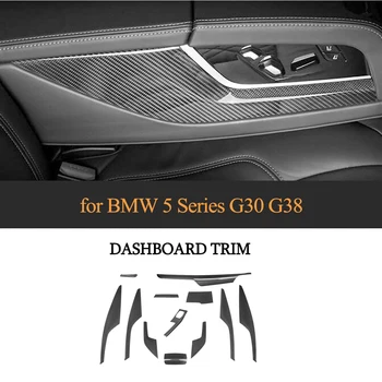 Para o BMW série 5 G30 G38 520i de 17 a 19 de Carro do Centro da Consola de Mudança de velocidades de Ventilação de Ar Quadro Modificação Guarnição Tampa de Fibra de Carbono 12 pcs/set