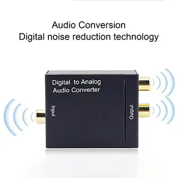 Conversor de áudio Profissional, Redução de Ruído Digital para Analógico de Fibra Óptica Toslink Sinal Coaxial para RCA R/L Decodificador de Áudio