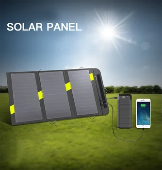 HOUSEACE Painel Solar 20W 5V Solar Dobrável Carregador de Saco Impermeável, Leve, Eficiente SunPower Células para Acampar ao ar livre S017