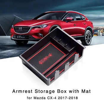 Apoio de braço Caixa de Armazenamento para Mazda CX-4 CX4 2017 2018 Interior Console Central Organizador da Luva de Suporte da Bandeja de