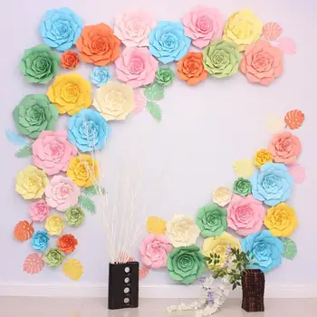 DIY Flores de Papel pano de Fundo Artificial DIY Flor de Papel de Parede, Decoração de Casamento Eventos Decoração do Partido LX9431