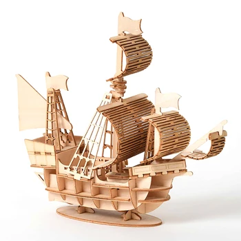 DIY de Madeira Puzzle Modelo feito a mão Mecânico de brinquedos para Crianças 3D Adultos Modelo de Jogo Kit de Montagem de modelos de navios de trem avião