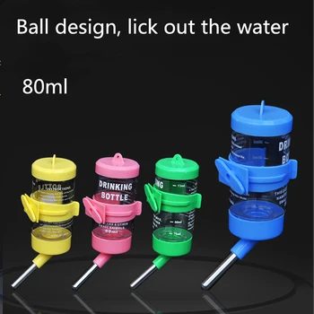 80 ml de Estimação waterer automática de garrafa de água pode ser suspenso de bola de aço inoxidável à prova de vazamento de pet, garrafa de água