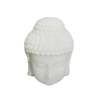 1 pce Natural de Mármore Branco de Buda Esculpida Cabeça de Estátua esculpida à Mão de Quartzo Natural Mineral Cura pedra preciosa Presente de natal