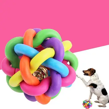 Animal De Estimação Cachorro De Brinquedo Brinquedo Bola Bell Colorido Limpeza Dos Dentes Cor Aleatória Som De Tecido De Bola