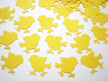 Brilhante Amarelo Pintinho Páscoa soco cortados Confettis aniversário de casamento de noiva chá de bebê festa Tabela dispersa scrapbooking