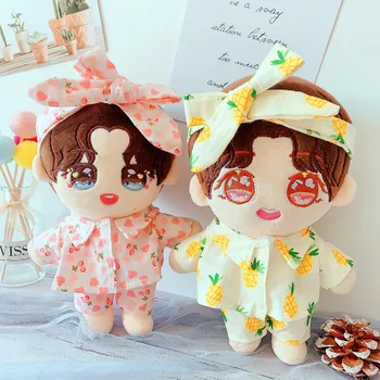 20cm Roupas de Boneca Kawaii Padrão Verão Mini Pijama Sleepcoat Hairlace para a Coreia do EXO Kpop SKz Brinquedos Dom Frete Grátis