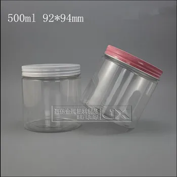 500ML de Plástico transparente Frasco frasco de Atacado, Varejo Originales Reutilizável Cosméticos Creme de Manteiga de Mel Pílula Recipientes Vazios frascos