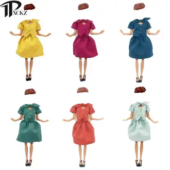 3pcs/Set Vestido da Boneca de Saia de Chapéu, Terno Top+Saia+Chapéu de Boneca Diária de Roupa de Boneca Acessórios Para 30cm Menina Boneca Meninas Brinquedo Presentes