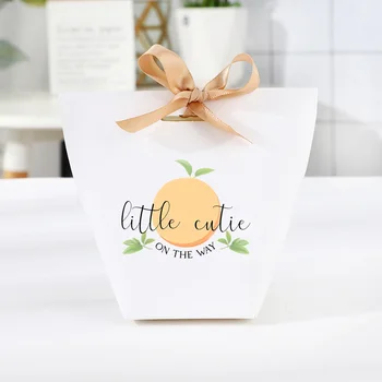 5pcs Little Cutie na forma de doces caixa de Laranja Mamãe para Ser Tema do chá de Bebê de gênero revelam menino ou menina decoração presente de agradecimento