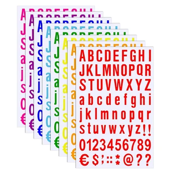 8 Folhas Auto-Adesivas De Vinil Letras Kit De Números Impermeável Caixa De Correio Números De Etiqueta (1 Polegada 8 Conjunto De Cores)