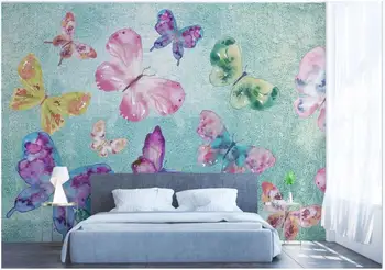 personalizado com foto 3d papel de parede Nostálgico borboleta voando de fundo de sala de estar decoração home 3d murais de parede papel de parede para parede 3 d