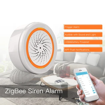 Tuya Zigbee, Wi-Fi Smart Sirene De Alarme Com Sensor De Temperatura E Umidade Home Security Sistema De Alarme Home Som De Alarme De Tuya App