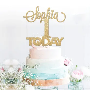 Personalizado Sophia, de 1 de HOJE, aniversário de glitter, bolo topper personalizado, 1,2,3,4,5,6,7,8 glitter ,qualquer nome, qualquer cor,de qualquer idade