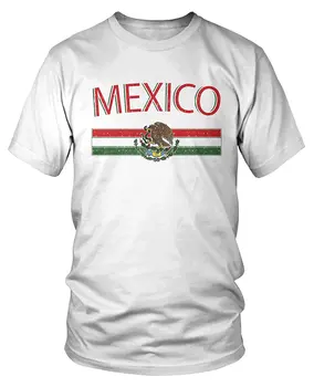 2018 Quente da Venda dos Homens de Moda Mexicana Bandeira E Brasão De Armas do México, T-Shirt Camiseta Personalizada Aldult Adolescente Unissex Digital de Impressão