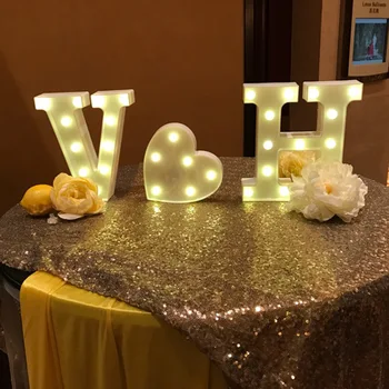 DIY Letra de Símbolo do Sinal Coração de Iluminação de Plástico Vintage Luzes LED Para o Dia dos Namorados de Casamento Festa de Casamento Decorações do Feriado
