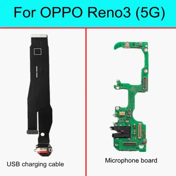 Para OPPO Reno3 5G PCHM30 de Carregamento USB Dock Conector de Porta Microfone principal da Placa Mãe do cabo do cabo flexível
