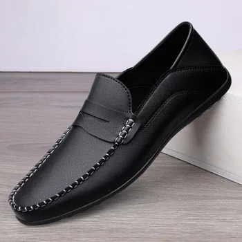 Mens sapatos de Homens Sapatos de Casamento Branco de Condução Calçado Mocassim Homens Casuais Sapatos de Couro de Deslizamento Leve de Verão, Sapatos Masculinos