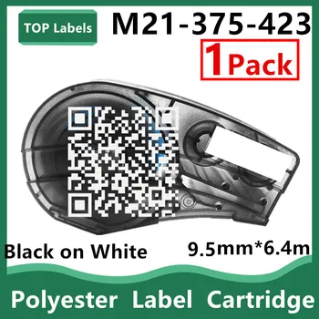 1PK M21-375-423 Cartucho de Sinais Resistentes a Solventes Rótulo para Laboratório,código de Barras/ Placa de Circuito Impresso de Rotulagem,Preto no Branco