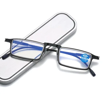 Portátil de Bolso Ultra-fino e Dobrável Óculos de Leitura Anti-Papel azul lente de aumento sem parafusos Anti-fadiga Computador Óculos + Case