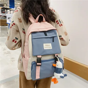 Womencute mochila de nylon estudante portátil escola saco de senhoras kawaii mochilas fashion girl livro de bolsas femininas da moda de viagens