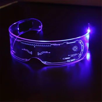 2021 Nova Moda Led Óculos Criativo Tecnologia Futurista Luminosa Festa De Luz Até Óculos Para A Festa De Ano Novo Decorações