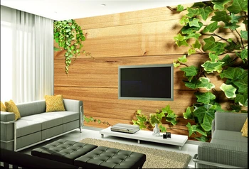 Personalizados em 3D papel de parede, mural de madeira para sala de estar, quarto PLANO de fundo de vinil e papel de parede