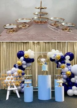 10pcs grand aniversário cenários de metal rack estante Bolo de Pilar do cilindro pedestal para a festa de bar, loja de bolo flor sobremesa decoração