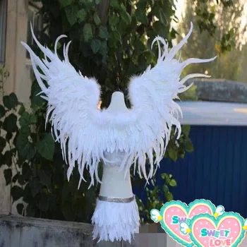 Chegada nova Anjo Negro de Penas de asas traje show em uma festa de casamento sexy adereços Grandes asas de fada 140*90cm