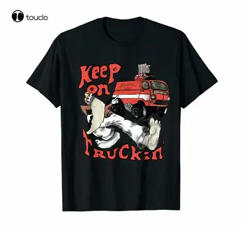 Keep On Truckin Vintage 1970 Boas Vibrações Hippie Ônibus Presente Tee de Presente Roupas Tendência de T-Shirt Personalizada aldult Adolescente unisex unisex
