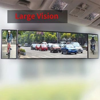 Carro Universal Espelho de Vista Traseira Amplo Ângulo de Clip-On Curva Convexa do Espelho Grande Visão Espelho Interior Para Carros SUV Caminhões