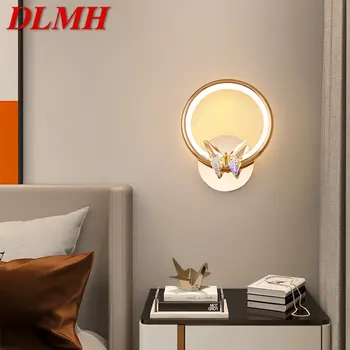 DLMHNordic Lâmpada de Parede Moderna da Borboleta Decoração Candeeiro de Luz de Luxo LED 3 Cores Criativas Luminárias Para Casa, Quarto de Estudo